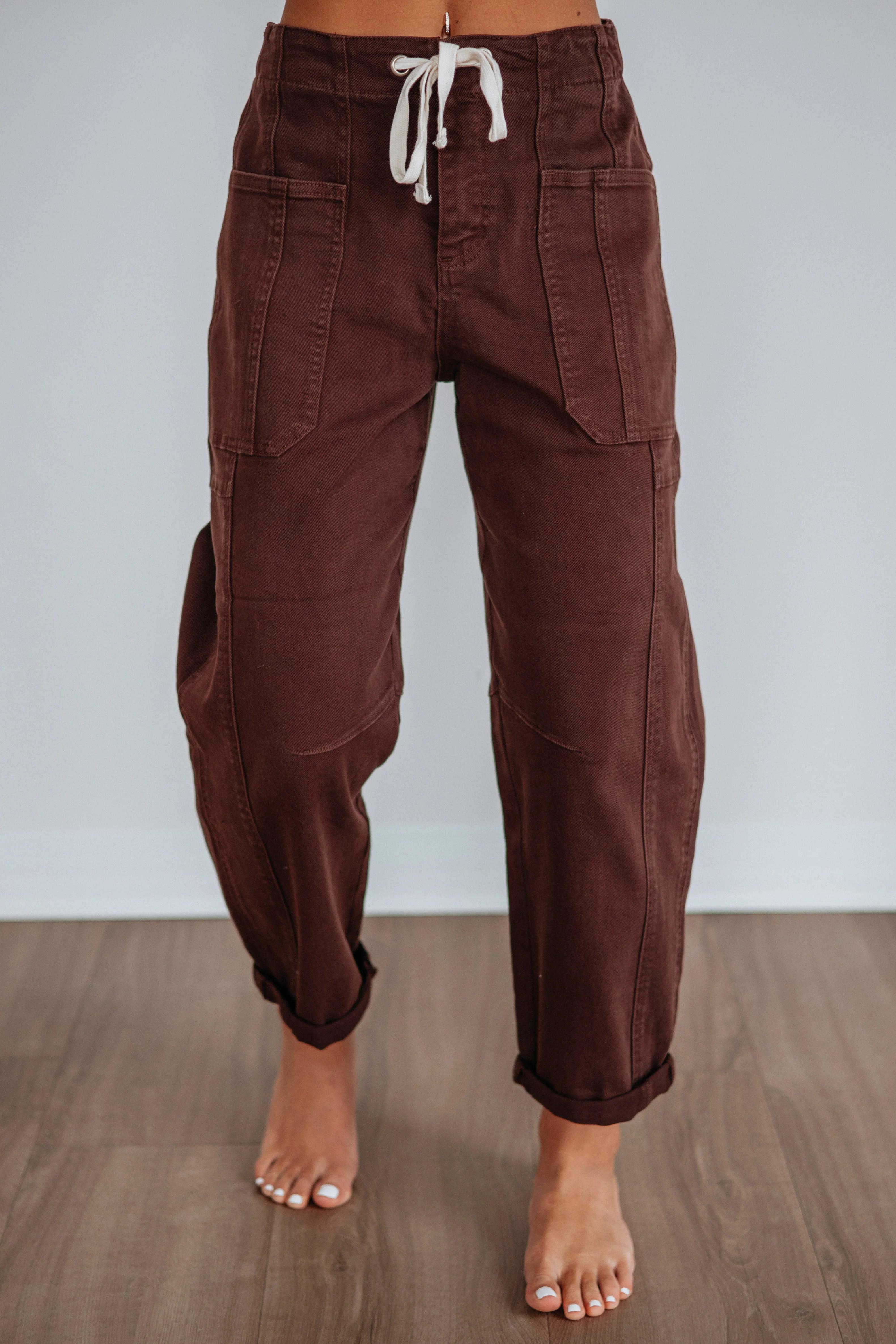 Kodi Risen Cargo Jeans - Chocolate | Wild Oak Boutique