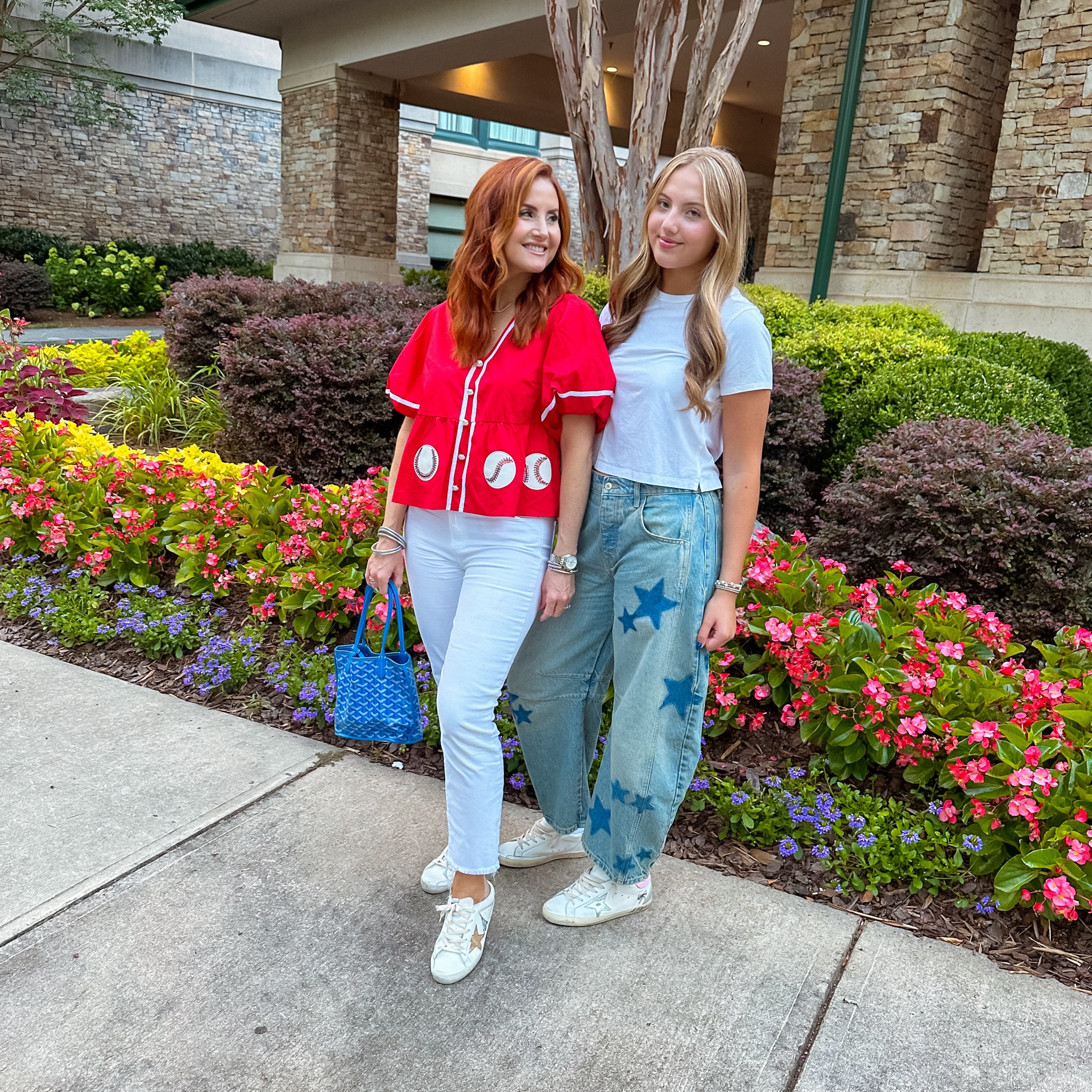 Well this little sister is a trooper for driving all over for her brothers travel ball and sitting through games. ☺️⚾️ ❤️
Off to dinner with my Addison & the family. Checking out a place called Halcyon. It’s an outdoor chill area in ATL that has cool places you can chill outside & all kinds of outdoor restaurants. 

This is my favorite baseball blouse I got last year traveling here. ☺️

Linked are our looks and cute baseball attire inspo. 

#LTKOver40 #LTKFamily #LTKTravel