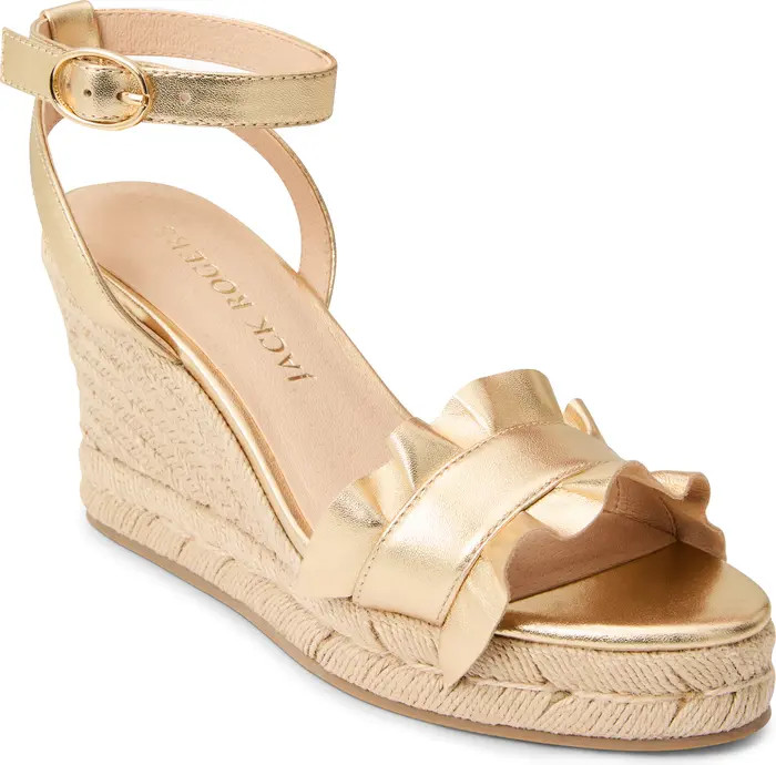 Rozette Ruffle Espadrille Ankle Strap Platform Wedge Sandal (Women) | Nordstrom