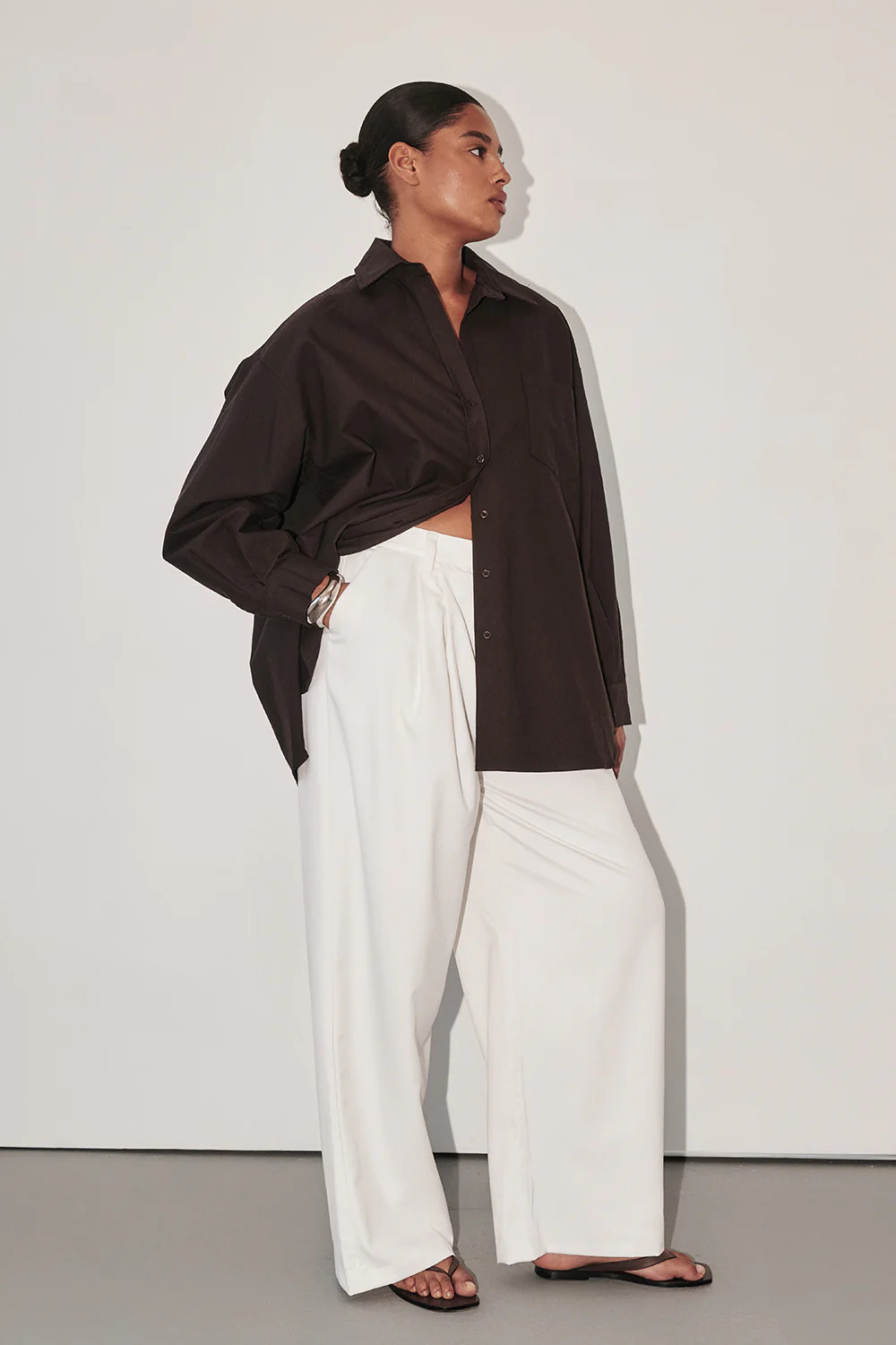 EASTON WHITE WIDE LEG LINEN PANT | DISSH