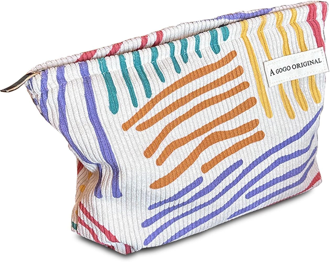 AOLEIXIYA Rainbow Makeup Bag Travel Cute Cosmetic Bag for Women Large Capacity Makeup Pouch Zippe... | Amazon (US)