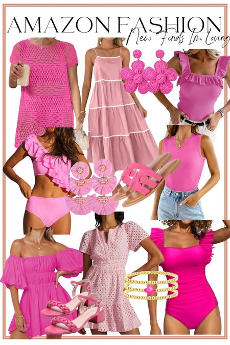 Here are some pretty pink Amazon fashion finds! But all of these come in multiple colors. I love the swimsuits and especially the Ric rac detail midi dress. 

Spring fashion. Amazon fashion. Swimsuits. Pink outfits. LTK under 50.