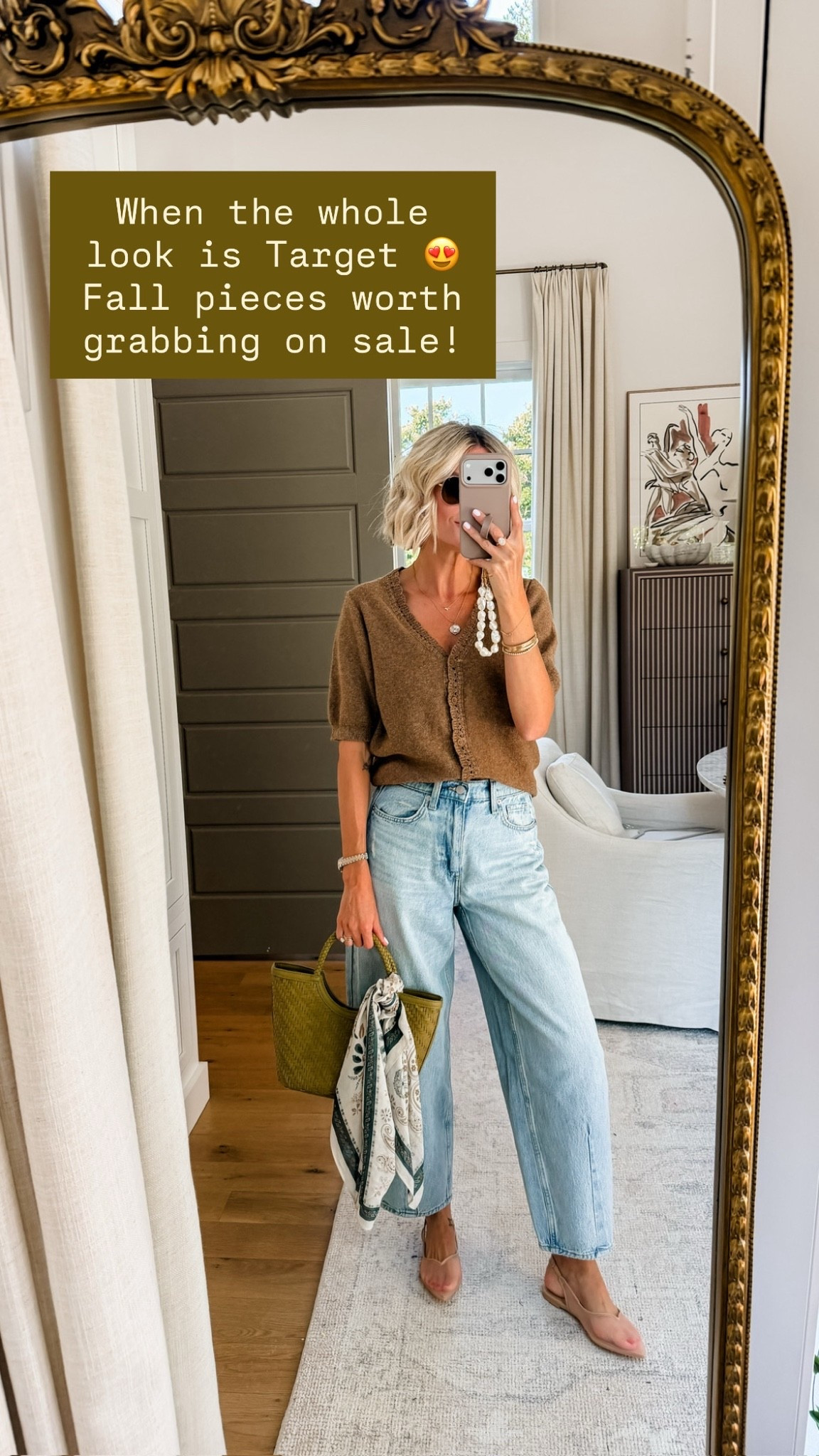 This whole look is from Target, and I’m obsessed! Also, this brown cardigan & these barrel jeans are on SALE! Wearing S/2!

Loverly Grey, Target sale, Labor Day sales, short sleeve cardigan, barrel jeans, fall outfit, woven tote

#LTKSeasonal #LTKSaleAlert