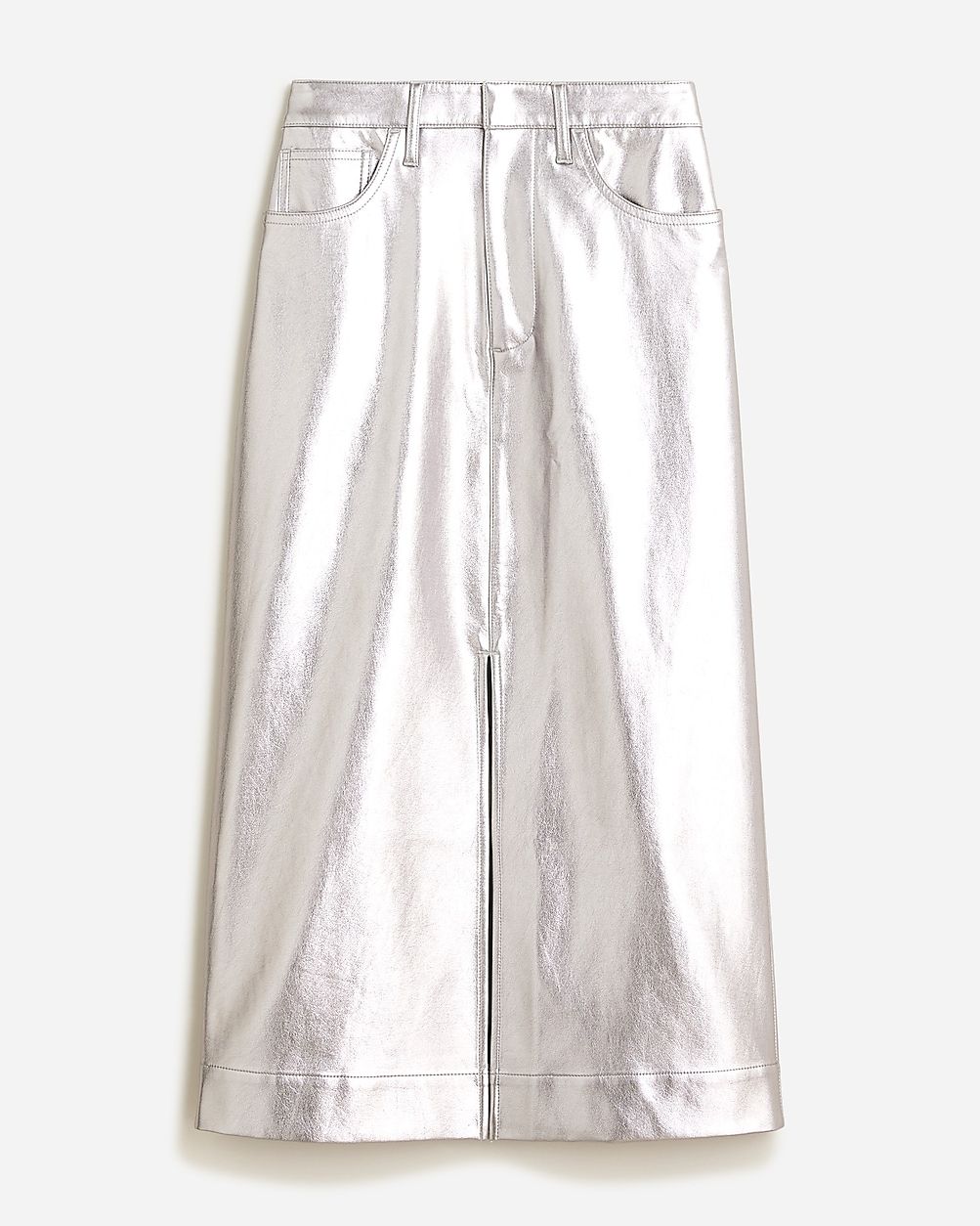 Long skirt in metallic faux leather | J.Crew US