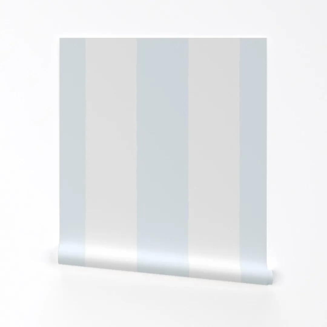Stripe Removable Peel and Stick Wallpaper - Soft Colors Pastel Blue Classic - Wall Art Wall Decor... | Etsy (US)