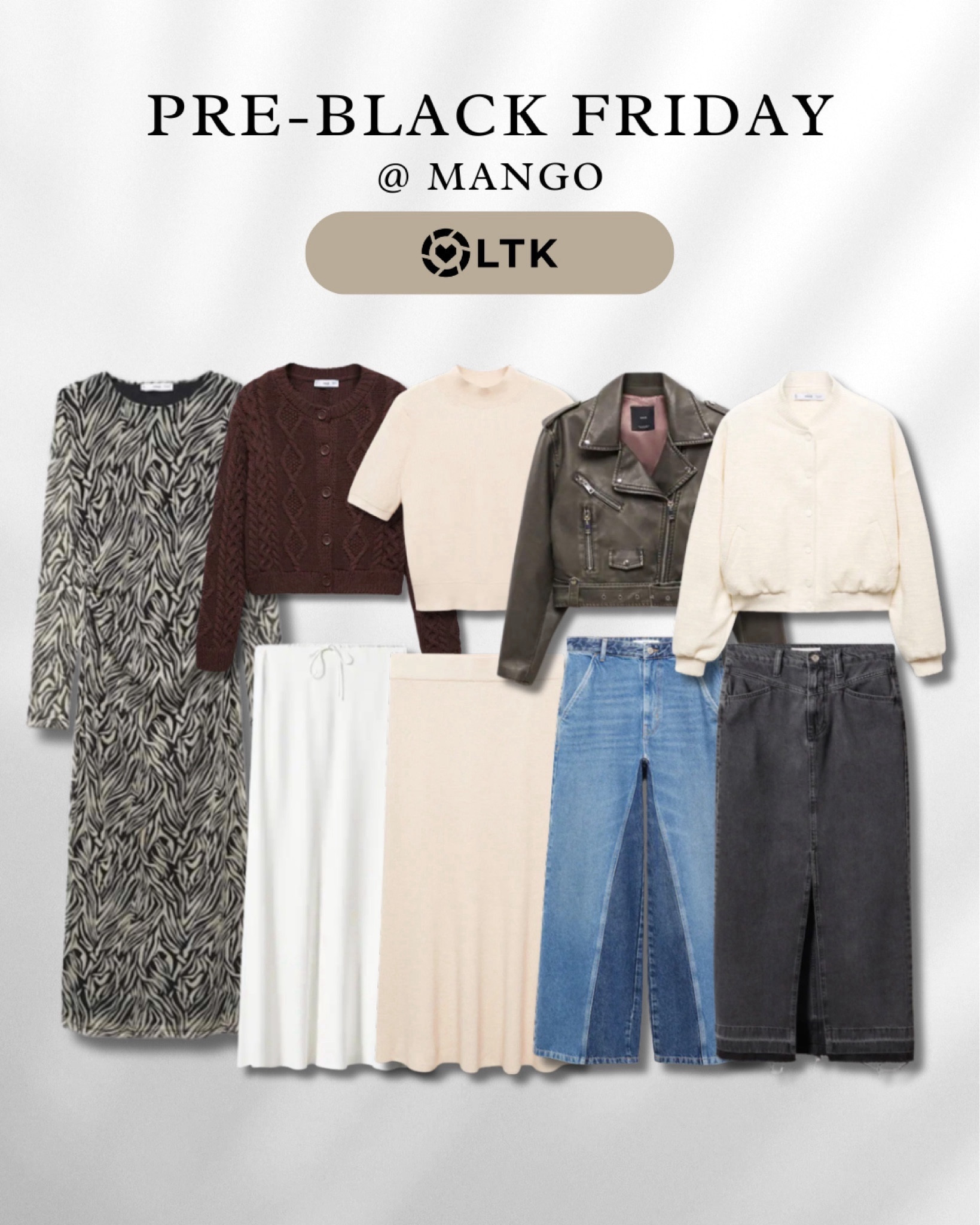 Pre-black Friday at Mango ✨

Up to 50% 

outfit inspiration, animal print dress, satin skirt, knit skirt, brown cable cardigan, cropped leather jacket, denim skirt, bomber jacket, wide leg jeans, Nederland. 

#LTKCyberWeek #LTKeurope #LTKstyletip