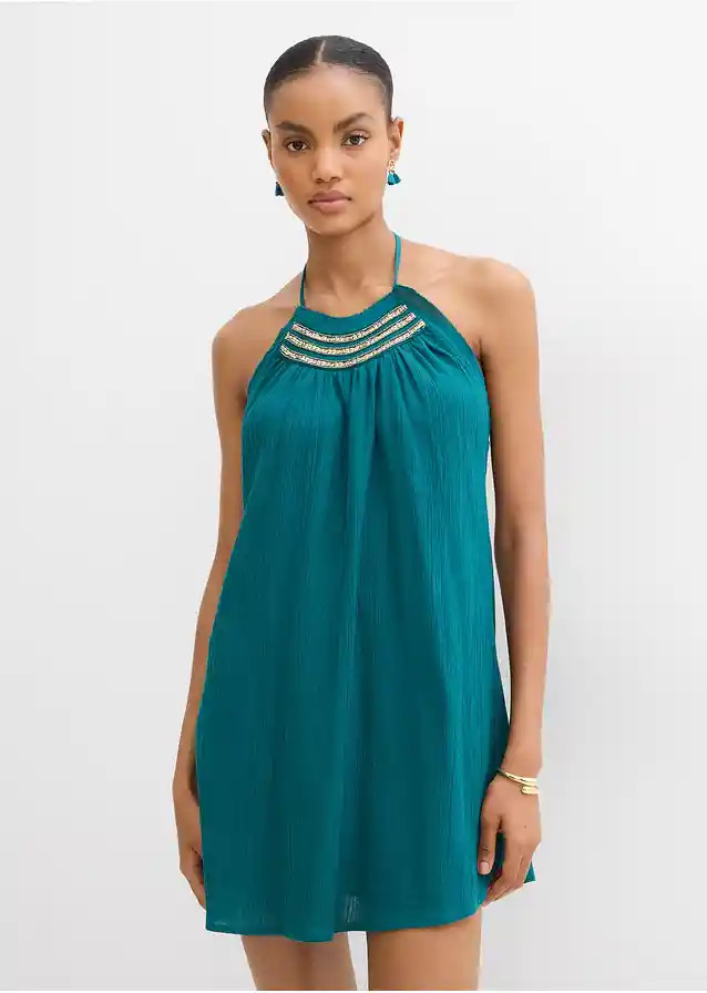 Trägerkleid aus strukturiertem Crinkle | Bonprix DE