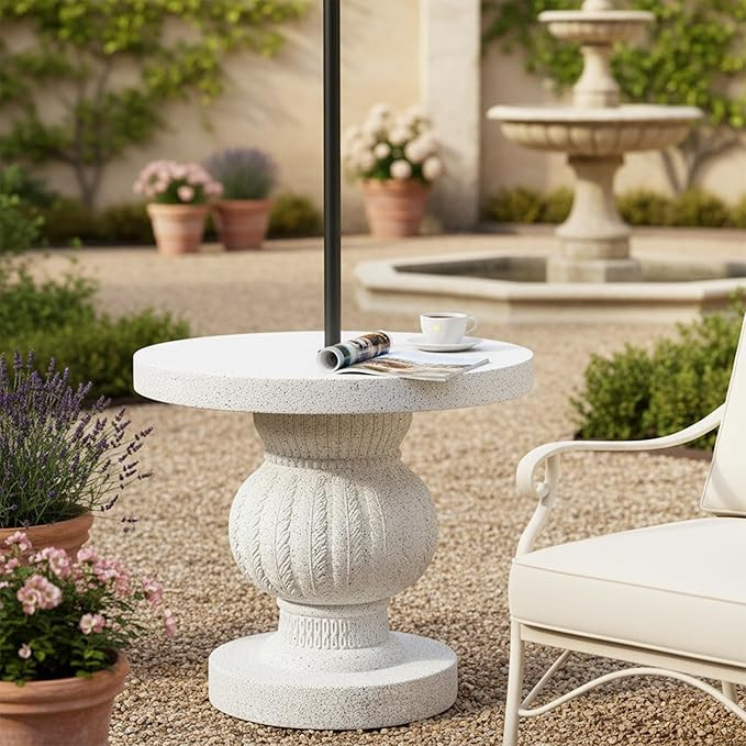 Christopher Knight Home Ogla 20.25'' MGO Outdoor Patio Side Table Umbrella Base, Heavy Duty Patio... | Amazon (US)