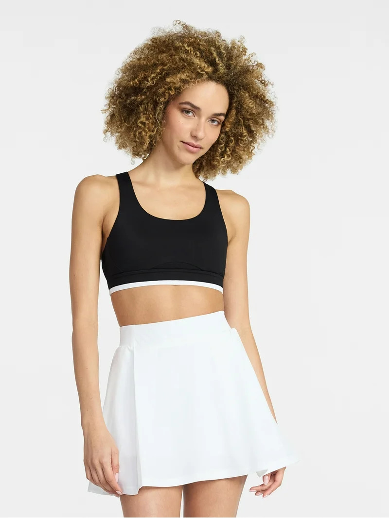 Avia Women's Medium Support Open Back and Contrast Tipping Sports Bra, XS-XXXL | Walmart (US)