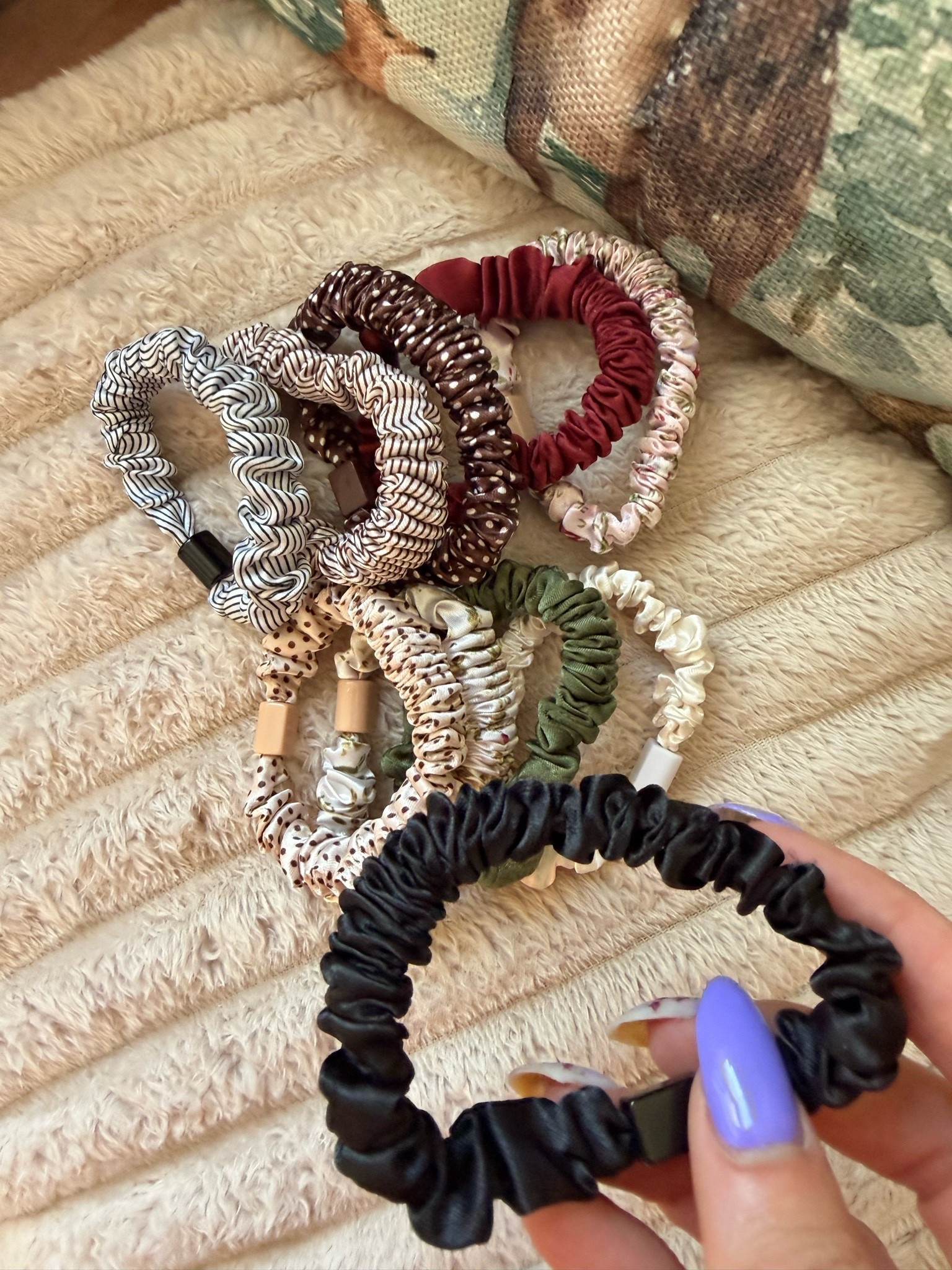 These satin scrunchie hair ties are fantastic! This is my second time purchasing because my daughter has taken so many of mine!