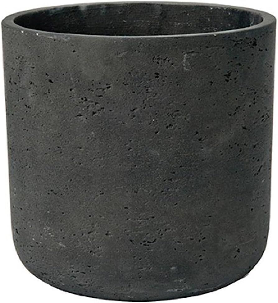 Planter Black Washed Fiberstone indoor and outdoor Flower Pot 7"H x 7"W - by Pottery Pots | Amazon (US)