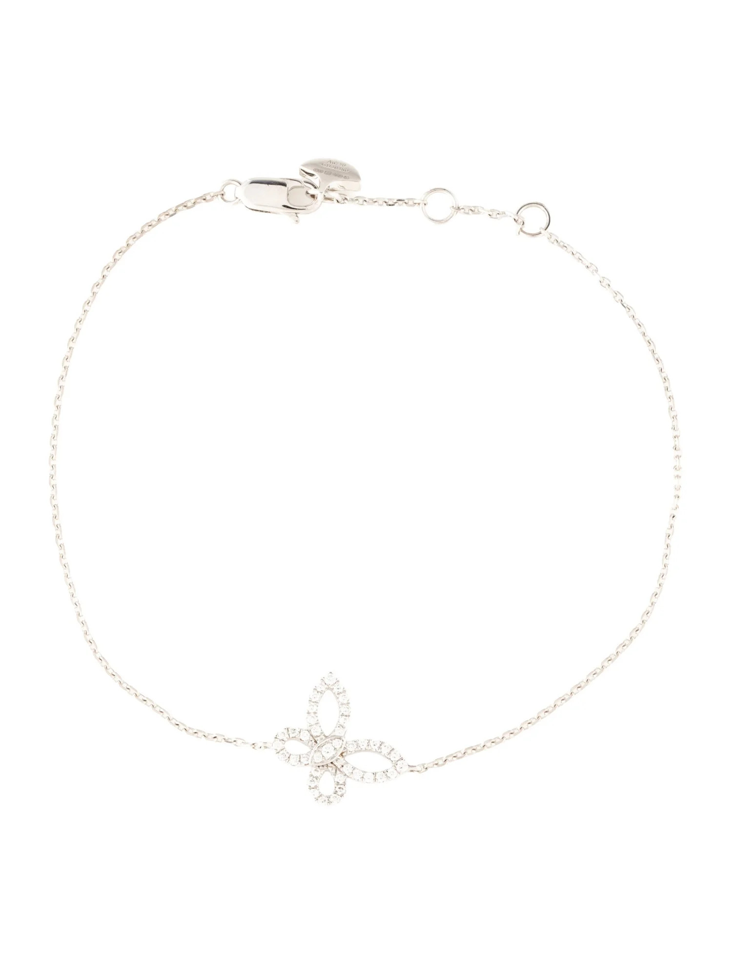 Graff 18K Diamond Mini Butterfly Silhouette Link Bracelet, 7 | The RealReal