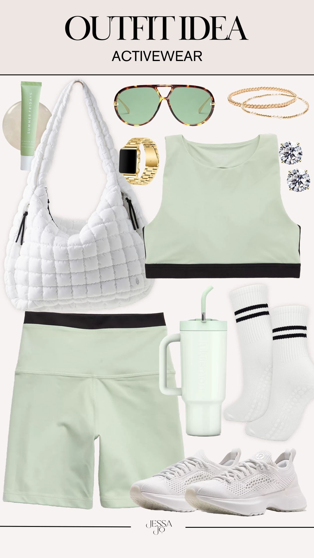 Trendy spring activewear. Spring active OOTD. Summer activewear. Aerie new arrivals. Aerie active matching set. White quilted puffer tote. Lululemon white sneakers  

#LTKootd #LTKfitnessgoals #LTKActive