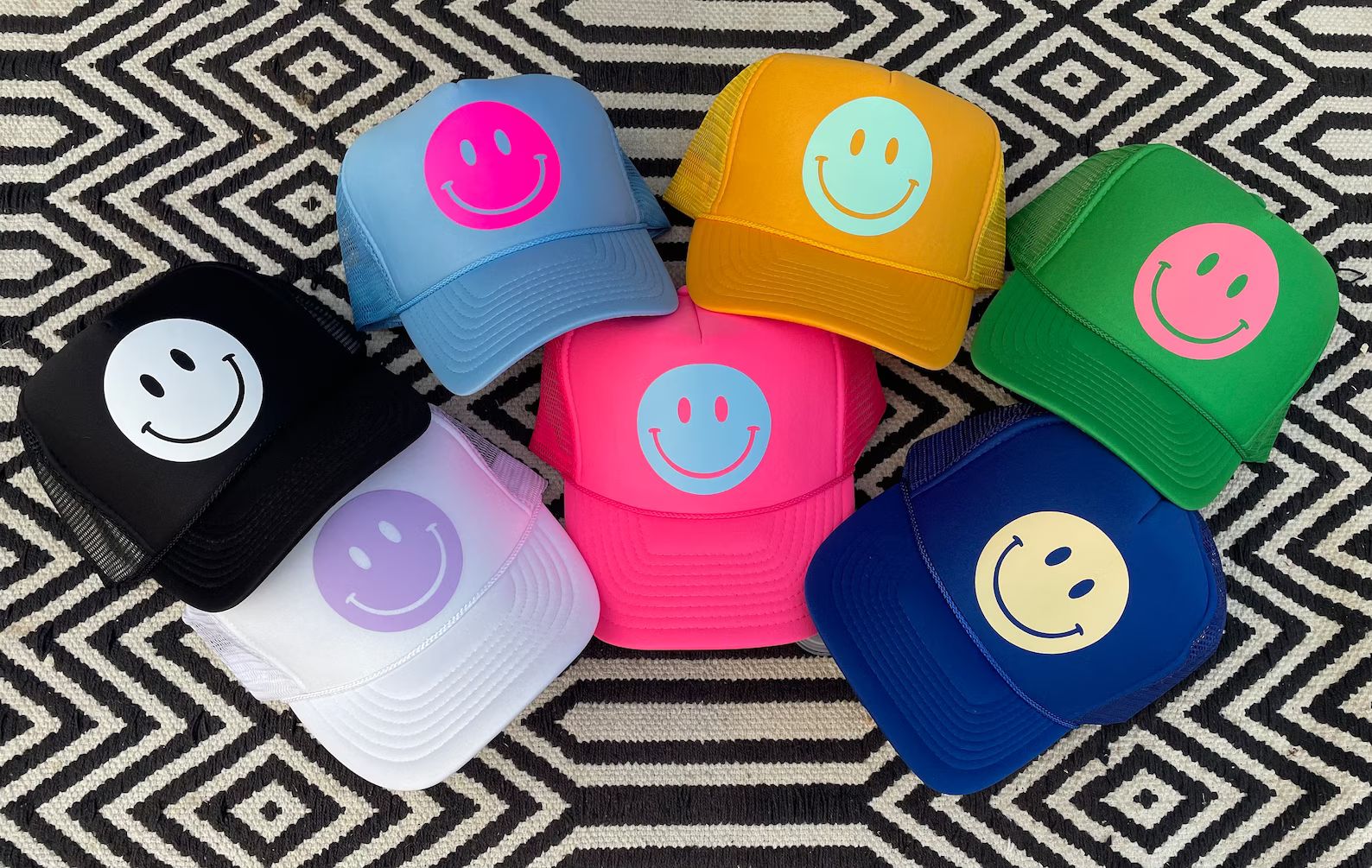 Smiley Face Trucker Hat Happy Hues Collecti Smiley Face | Etsy | Etsy (US)