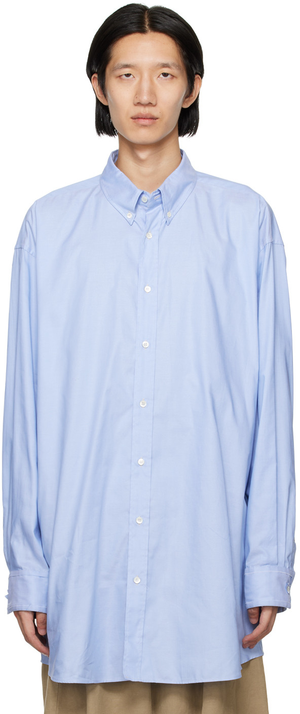 Maison Margiela Blue Buttoned Shirt | SSENSE