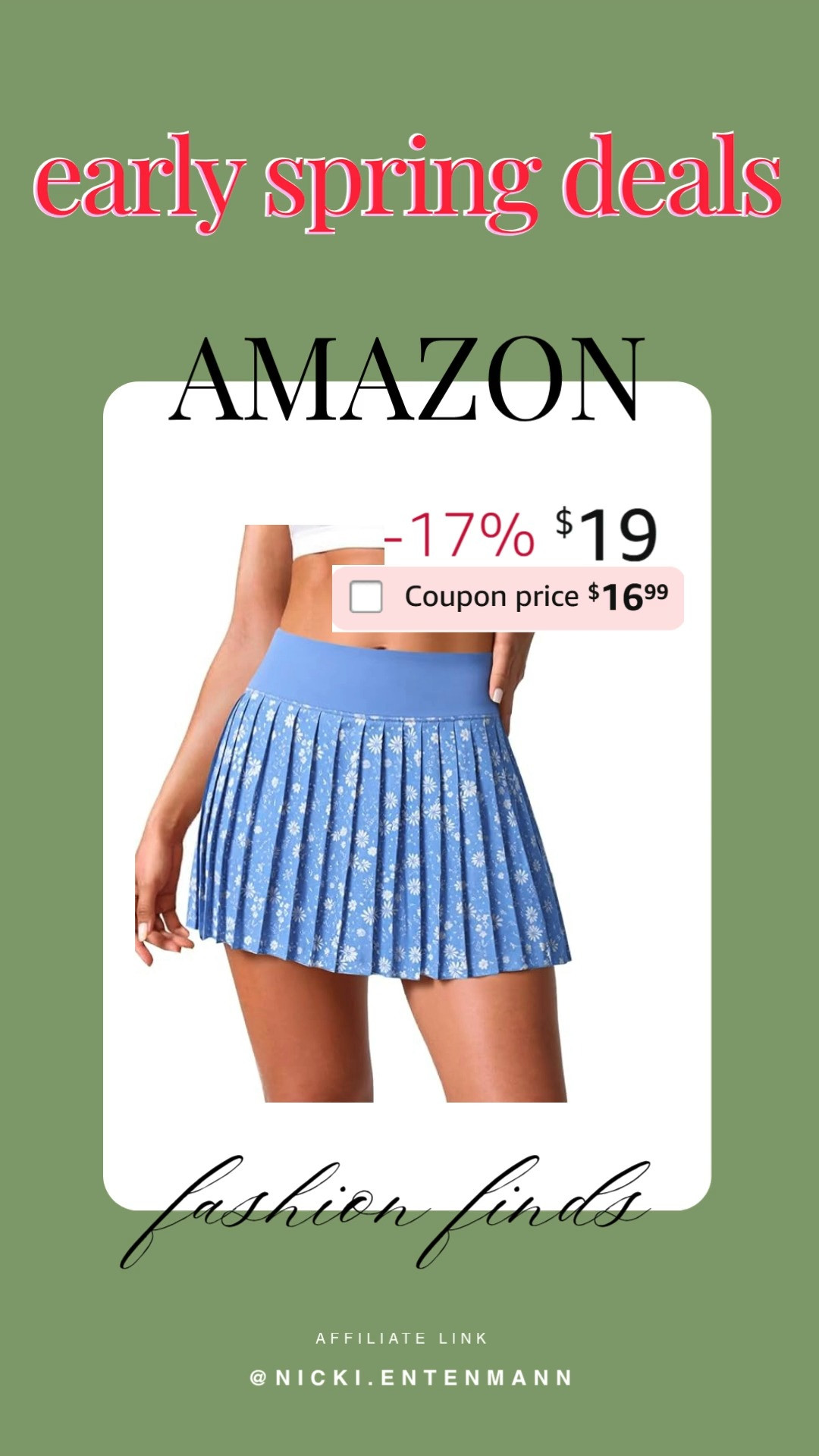 Floral pleats meet sporty flair in this high waist tennis skirt with pockets and built‑in shorts. Playful, practical, and perfect for workouts or weekend fun 🌸🎾✨

#tennisskirt #workoutskirt #athleticskirt #floralfashion #highwaistskirt #womensactivewear #athleisure #sportychic #fitnessstyle #fashionfinds 

 #LTKfitnessgoals #LTKActive #LTKSaleAlert