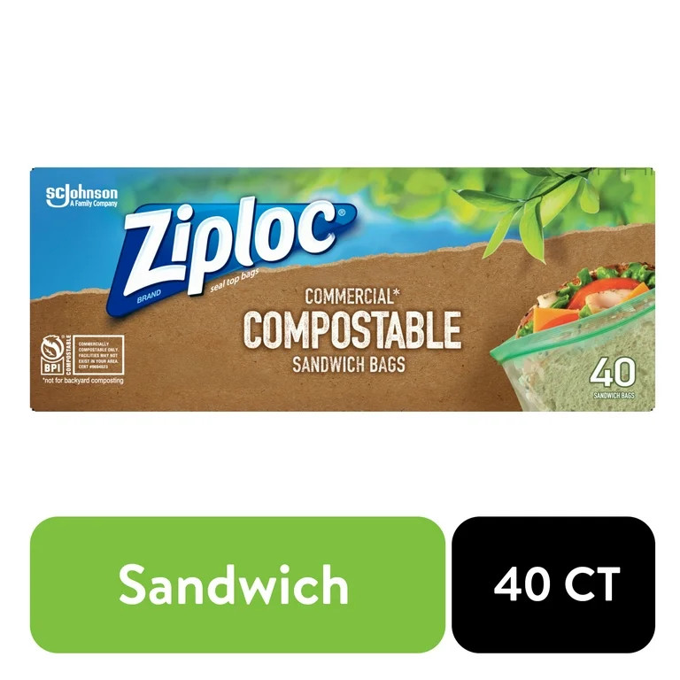 Ziploc® Compostable Sandwich Bags, 40 Count | Walmart (US)