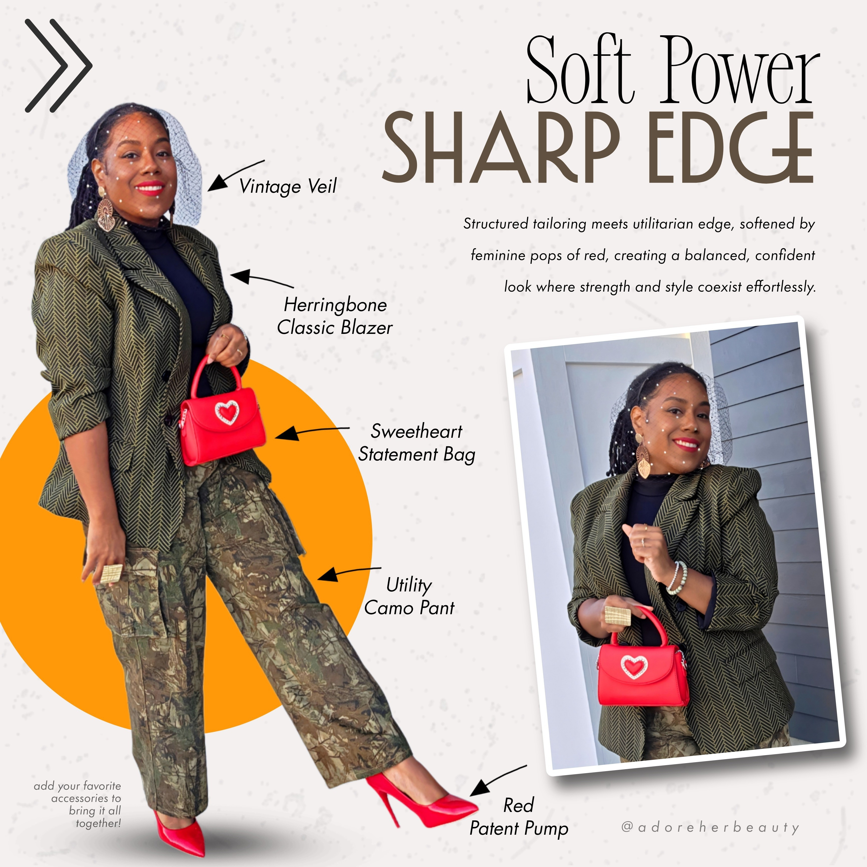 #GetTheLook Soft Power Meets Sharp Edge! Look cute and feel confident in this look! Pops of red bring a feminine touch!💋

#LTKootd #LTKgrwm #LTKOver40