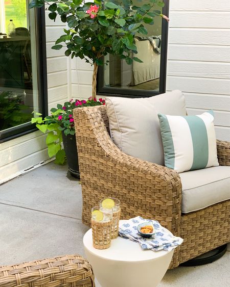 BACK IN STOCK AND AVAILABLE TO SHIP! We love our outdoor swivel glider chairs we have in our courtyard patio from Walmart. They’re super comfy and so well-made! Also love our concrete side tables for holding drinks and snacks! 

. outdoor furniture, patio chairs, Walmart finds, coastal style outdoor furniture

#ltkseasonal #ltkhome #ltkstyletip #ltkfamily #ltkunder100  

#LTKstyletip #LTKhome #LTKSeasonal #LTKsalealert #LTKhome #LTKSeasonal