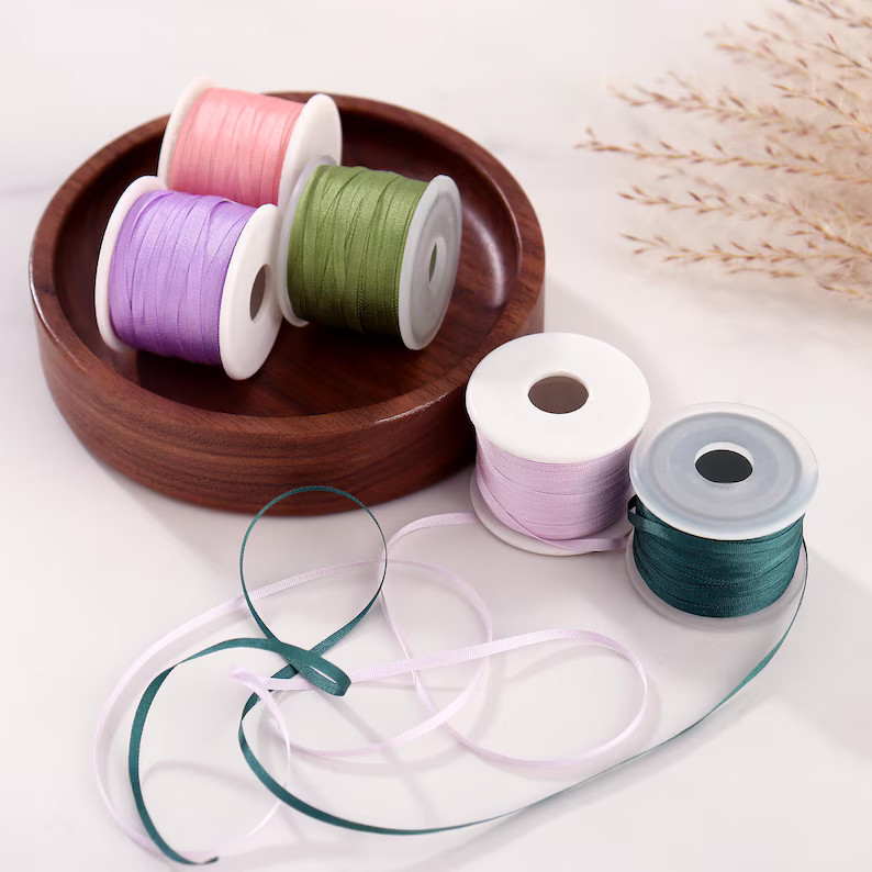 2mm Satin Silk Ribbon – Set of 19 Vibrant Shades, Premium Quality for Handmade Cards, Event Sty... | Etsy (US)