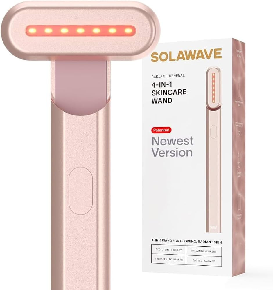 Solawave 4-in-1 Red Light Therapy Facial Wand | Anti-Aging Red Light Therapy for Face and Neck | ... | Amazon (US)