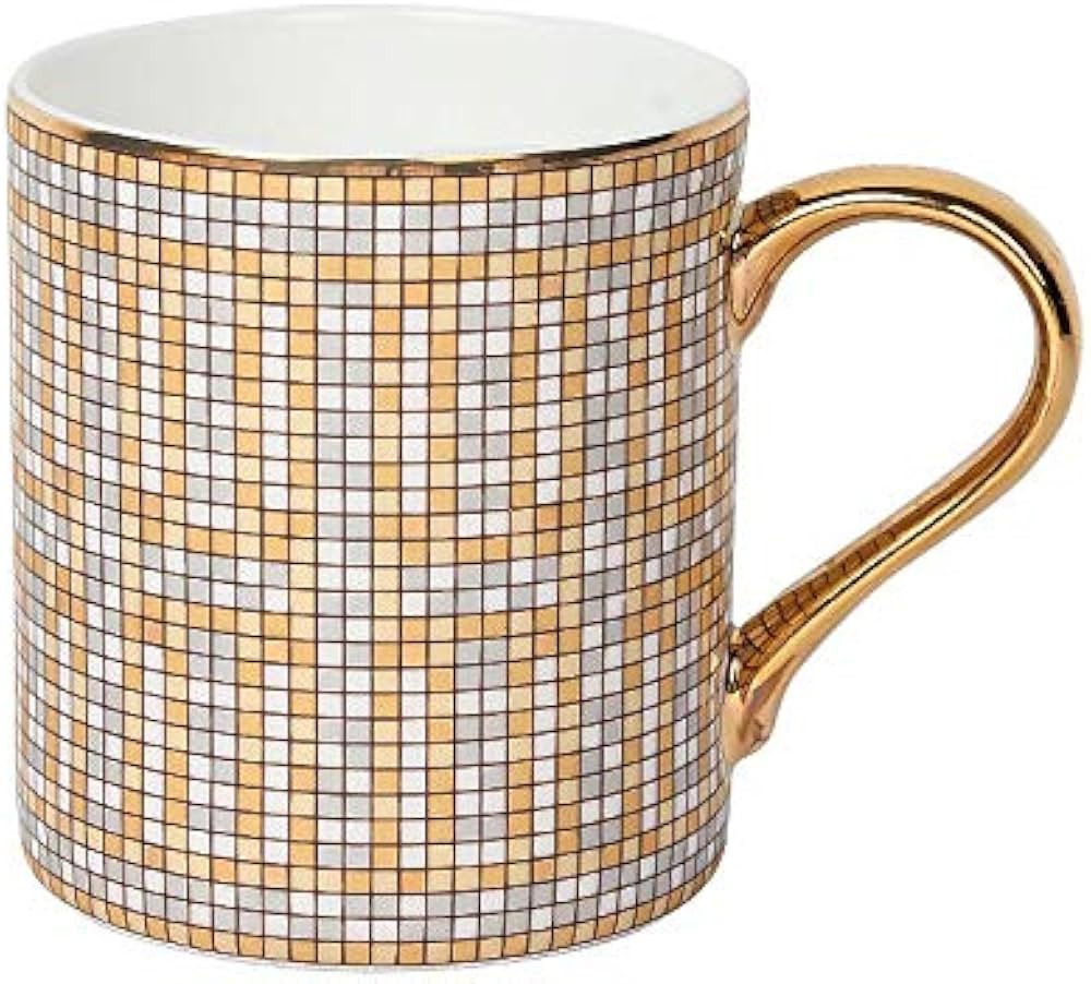 Leichte Luxusgoldkeramik Tasse Becher Kaffeetasse 350ml Mosaik | Amazon (DE)