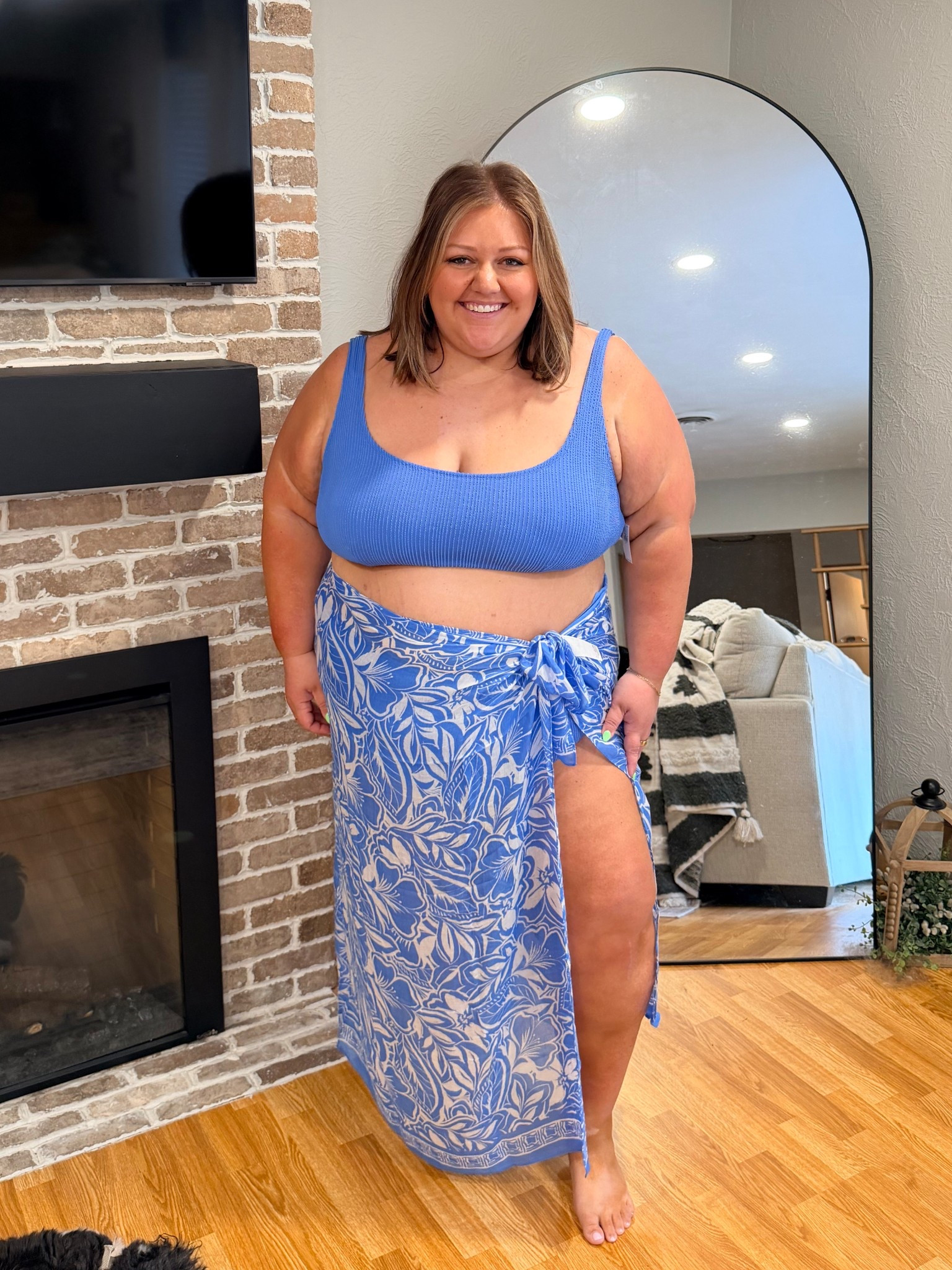 plus size two piece swimsuit with a matching coverup from Old Navy!

Swimsuit Top & Bottom - 3X
Coverup - L/XL

#LTKSwim #LTKTravel #LTKPlusSize