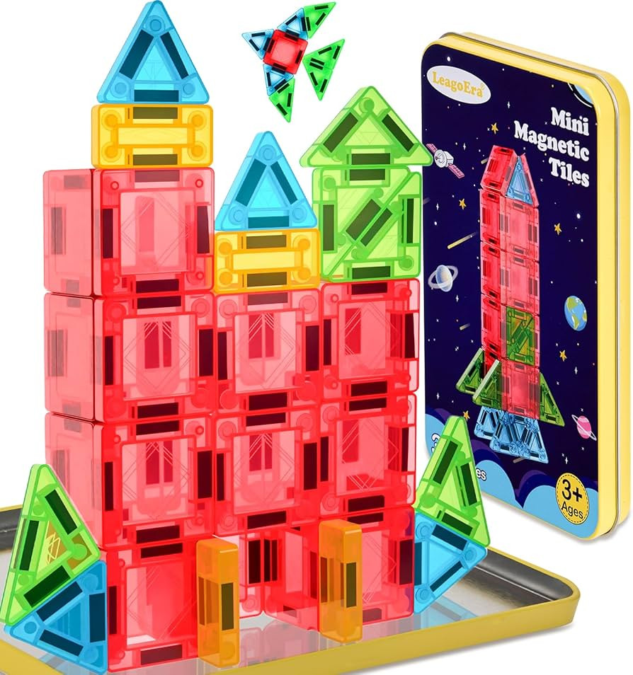 Magnetic Tiles Magnetic Blocks Building Toy: Portable Mini Magnetic Tiles Travel Set 32 Pieces Mo... | Amazon (US)