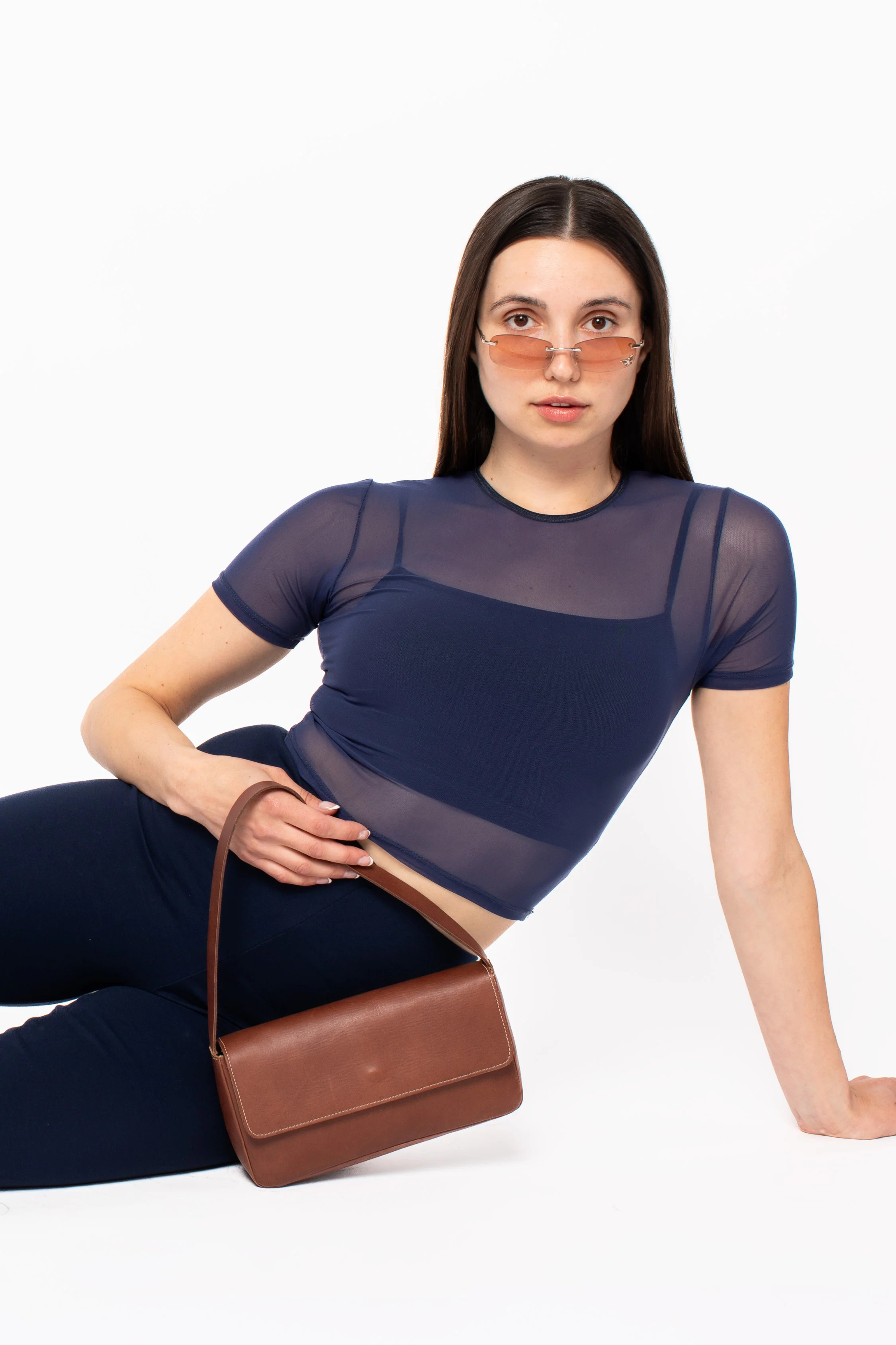 RLH3431 - Classic Leather Shoulder Bag - Brandy / OS | Los Angeles Apparel
