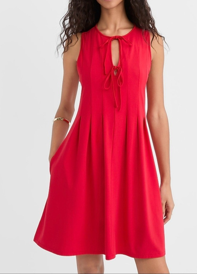 Petute linen blend flare red summer dress.Hey I am 4'11/150cm petite fashion expert and I share style tips and fashion for short women.

#LTKPetite #LTKMidsize