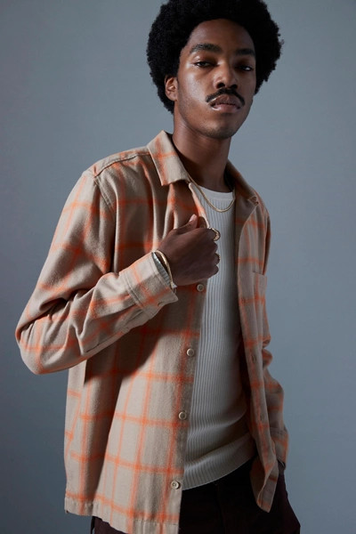 Standard Cloth Flannel Camp Collar Shirt | Urban Outfitters (US and RoW)