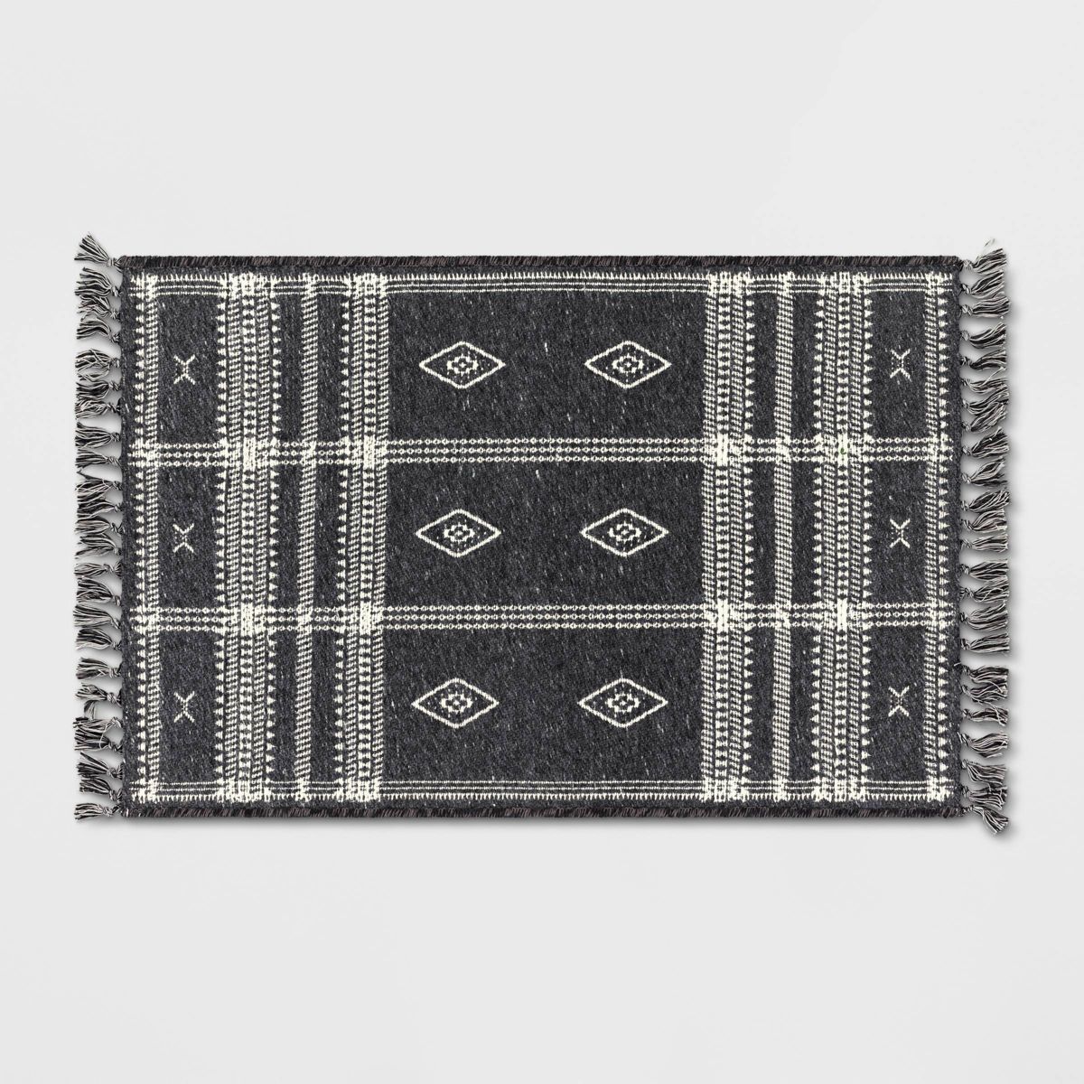 2'3"x3'9" Washable Southwest Plaid Accent Rug Gray - Project 62™ | Target