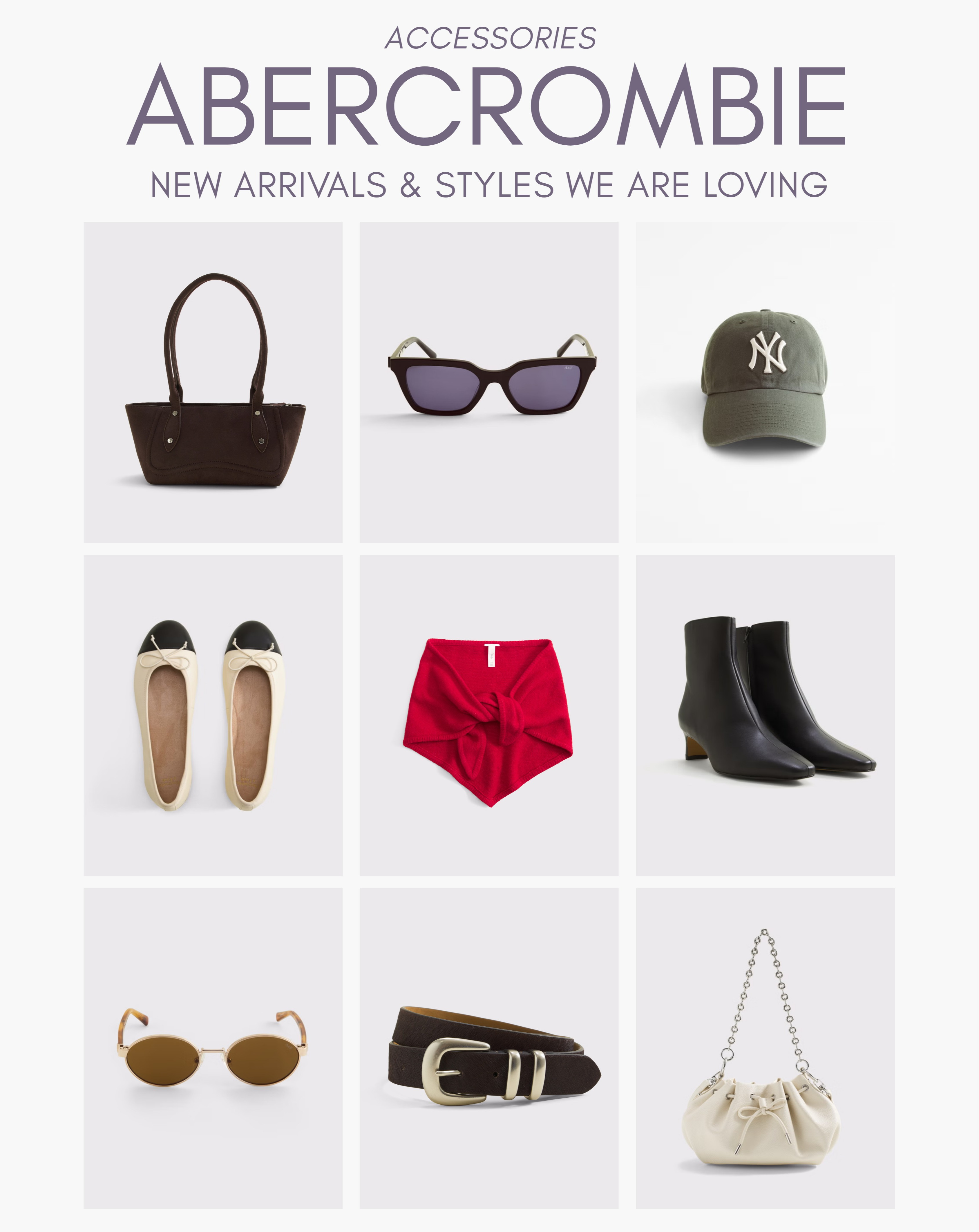 [9/24/26] Abercrombie accessories ✨

fall accessories, elevated basics, everyday handbag, brown suede bag, ballet flats, red sweater, ankle boots, classic sunglasses, neutral style, casual fall outfit

#LTKgrwm #LTKootd #LTKSeasonal