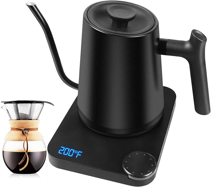 Electric Kettle With LCD Display, 1200W Gooseneck Water Heater Electric for Coffee & Tea, 30oz Po... | Amazon (US)
