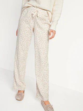 Mid-Rise Patterned Micro Performance Fleece Pajama Pants for Women | Old Navy (US)