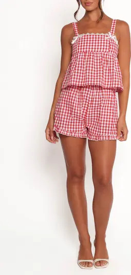 Petal & Pup Isidore Gingham Cotton Babydoll Tank & Shorts Set | Nordstrom | Nordstrom