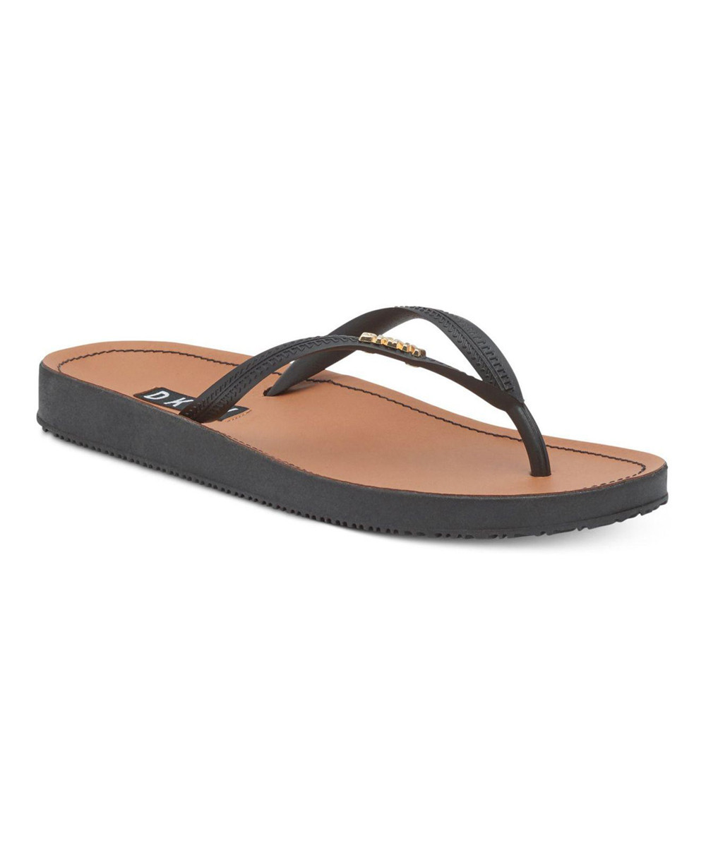DKNY Women's Flip-Flops BLK:BLACK - Black Madi Flip-Flop - Women | Zulily