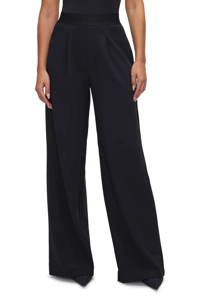 Bonded Wide Leg Pull-On Trousers | Nordstrom