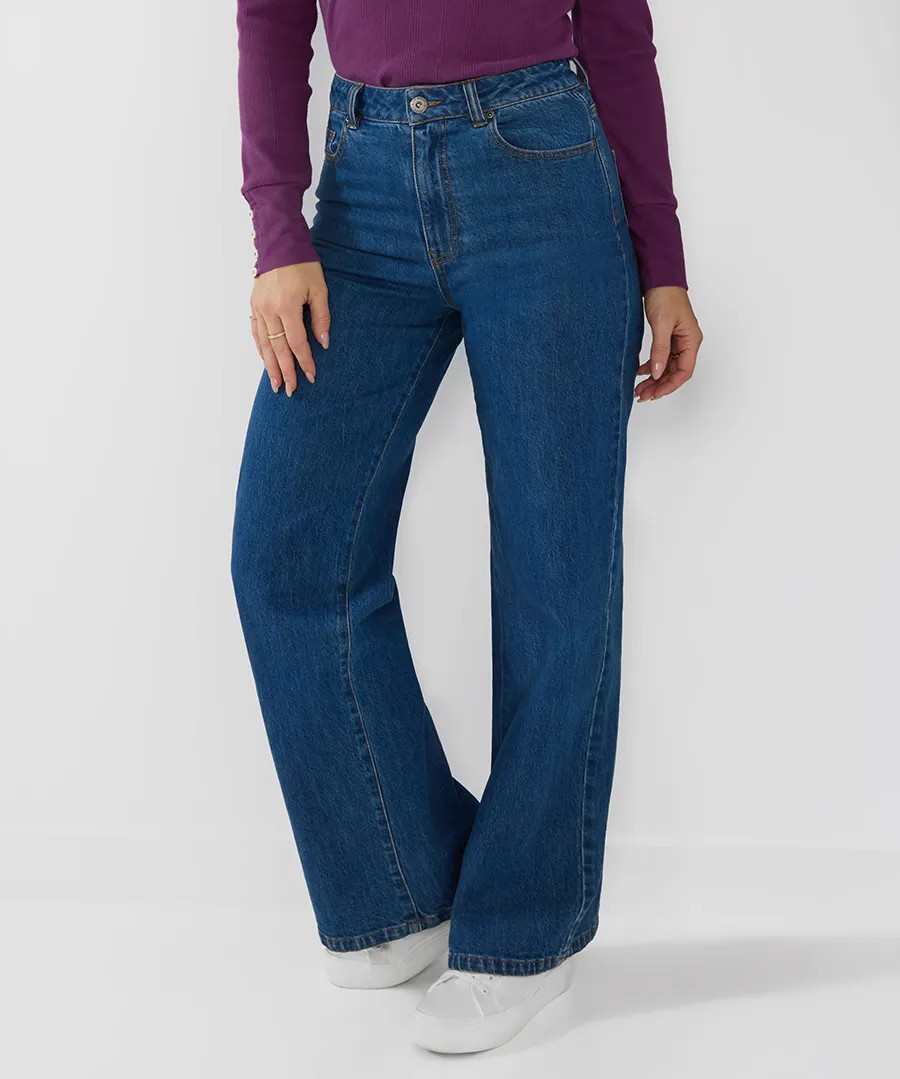 High Waisted Wide Leg Jeans | Joe Browns