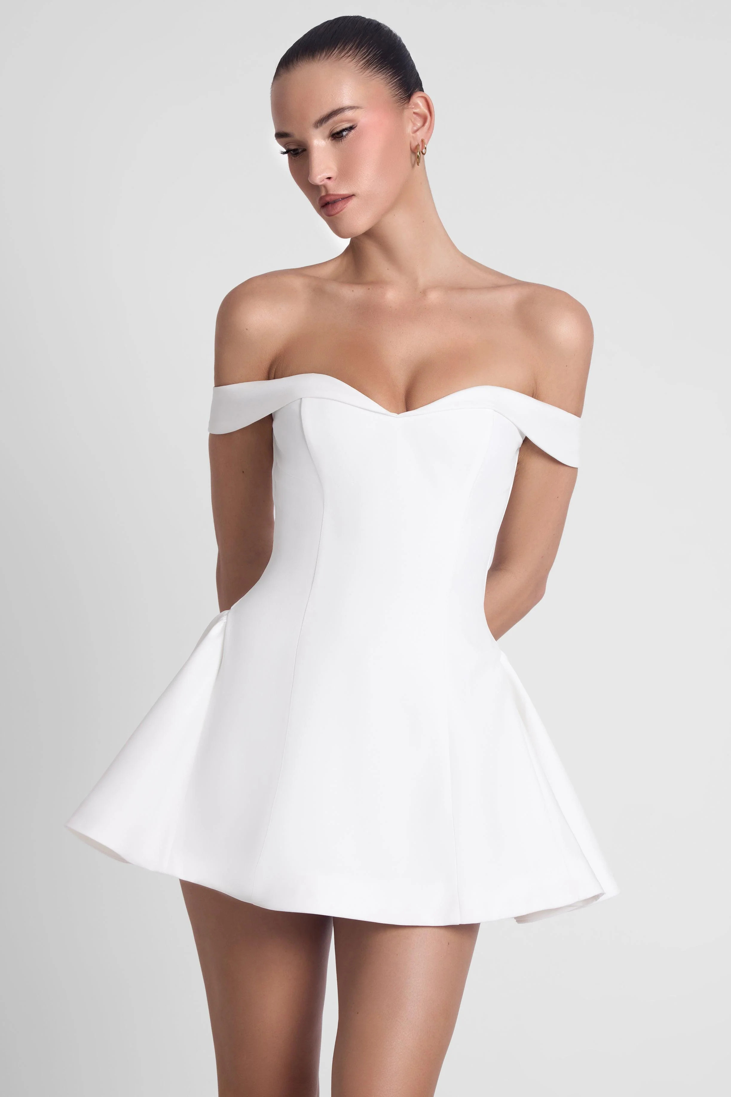 Raquel Babydoll Corset Mini Dress - White | LEAU (US)