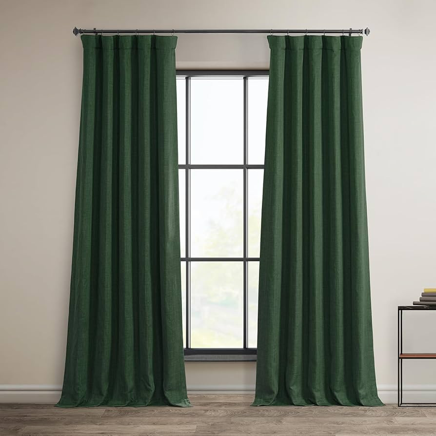 HPD Half Price Drapes Faux Linen Room Darkening Curtains - 96 Inches Long Luxury Linen Curtains f... | Amazon (US)