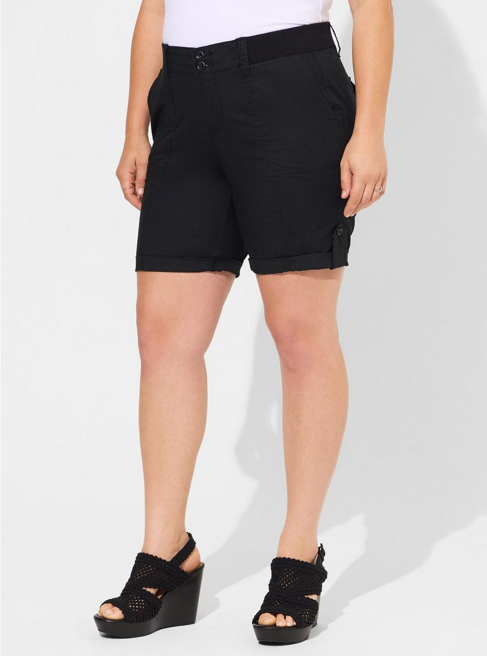Bermuda Stretch Poplin Mid-Rise Short | Torrid (US & Canada)
