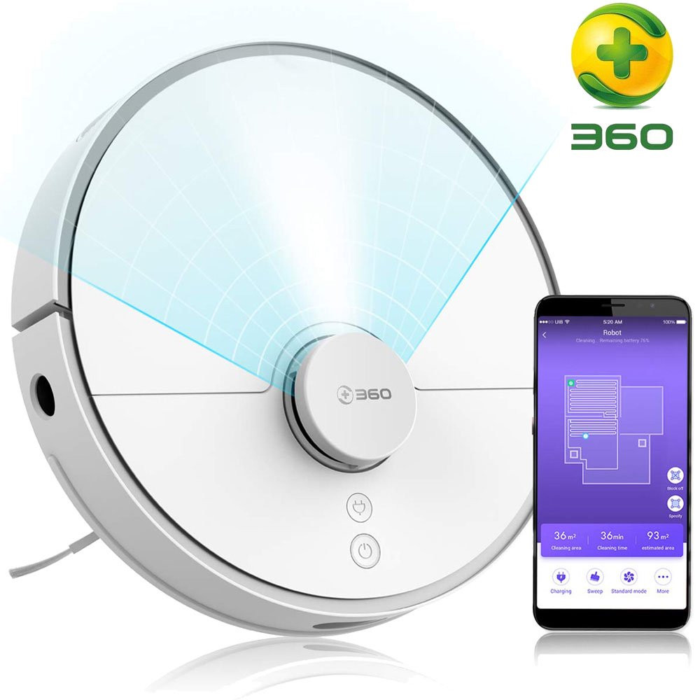 360 S5 Robotic Vacuum Cleaner, 2000Pa Super Power Suction & Wi-Fi Connectivity and Smart Navigati... | Walmart (US)