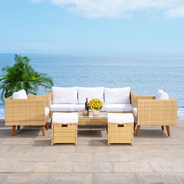 Chilton Wicker/Rattan 7 - Person Seating Group with Cushions | Wayfair North America