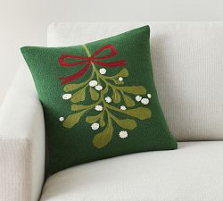 Mistletoe Crewel Pillow | Pottery Barn (US)