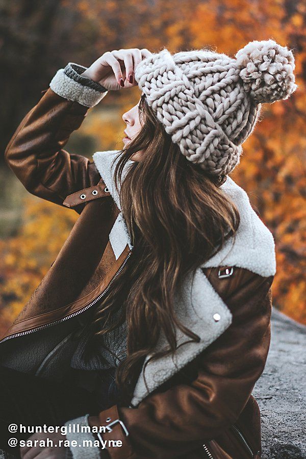 Chunky Knit Pompom Beanie - Light Brown One Size at Urban Outfitters | Urban Outfitters US