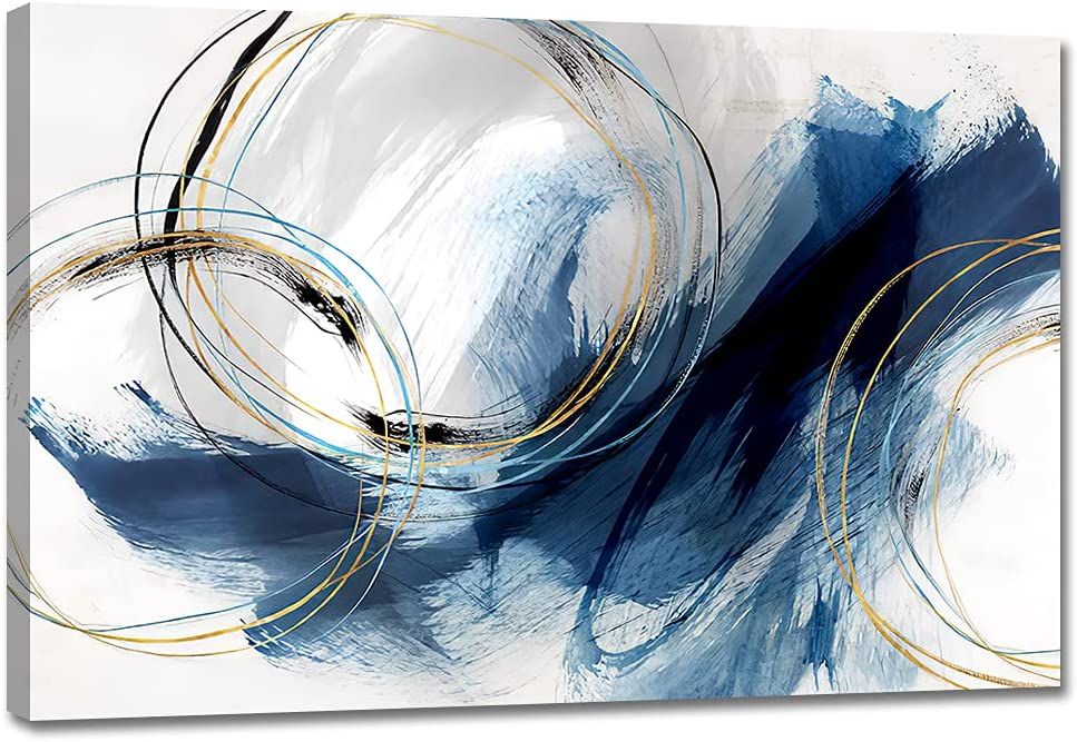 Wall Art Canvas Abstract Art Paintings Blue Fantasy Colorful Graffiti on White Background Modern ... | Amazon (US)