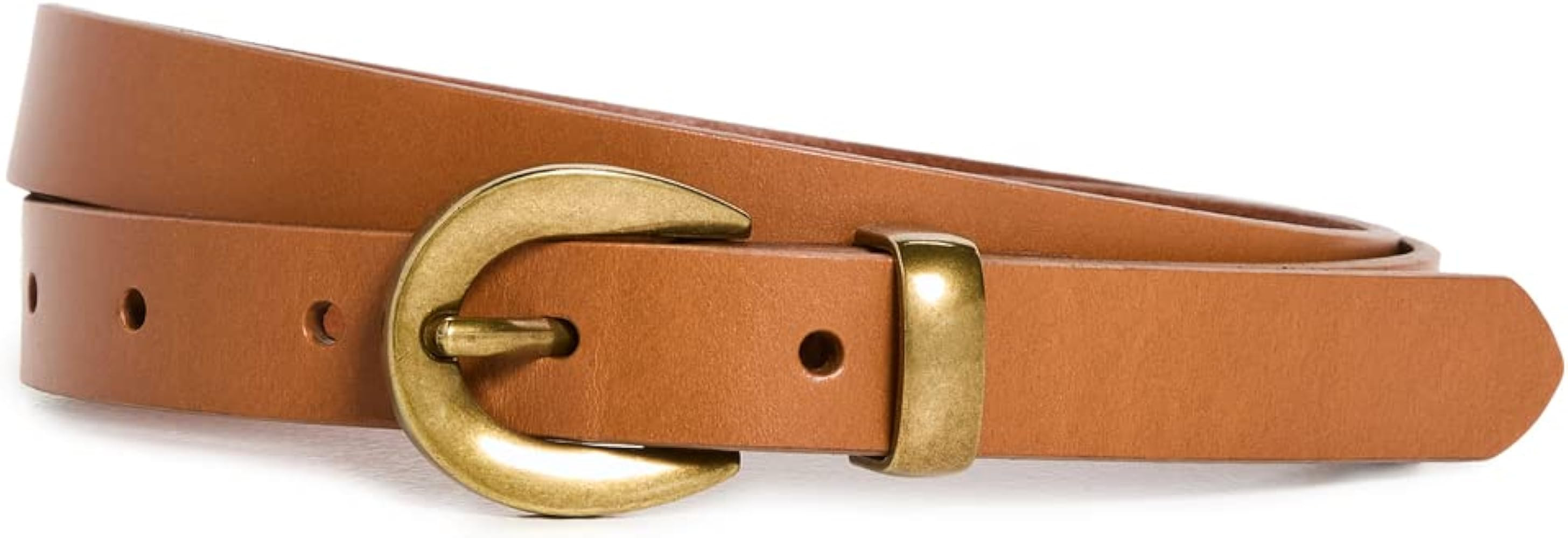 Madewell Women's Chunky Buckle Skinny Leather Belt | Amazon (US)