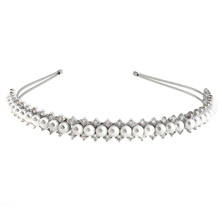 Believe By Brilliance Fine Silver Plate CZ Headband | Walmart (US)