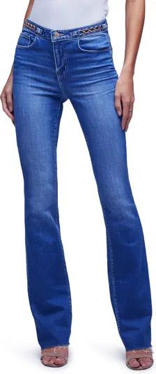 L'AGENCE Ruth Chain Detail Raw Hem Straight Leg Jeans | Nordstrom | Nordstrom